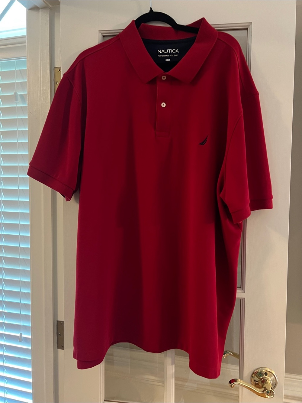 Nautica Men’s Deep Red Polo Shirt with Nautical Logo